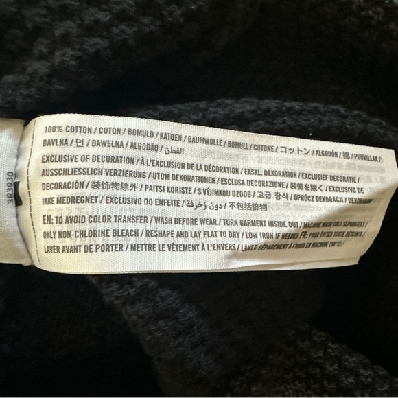 Hollister Small Charcoal Textured Knit Cotton Sweater Chic Dark Preppy Goth y2k - Picture 10 of 10